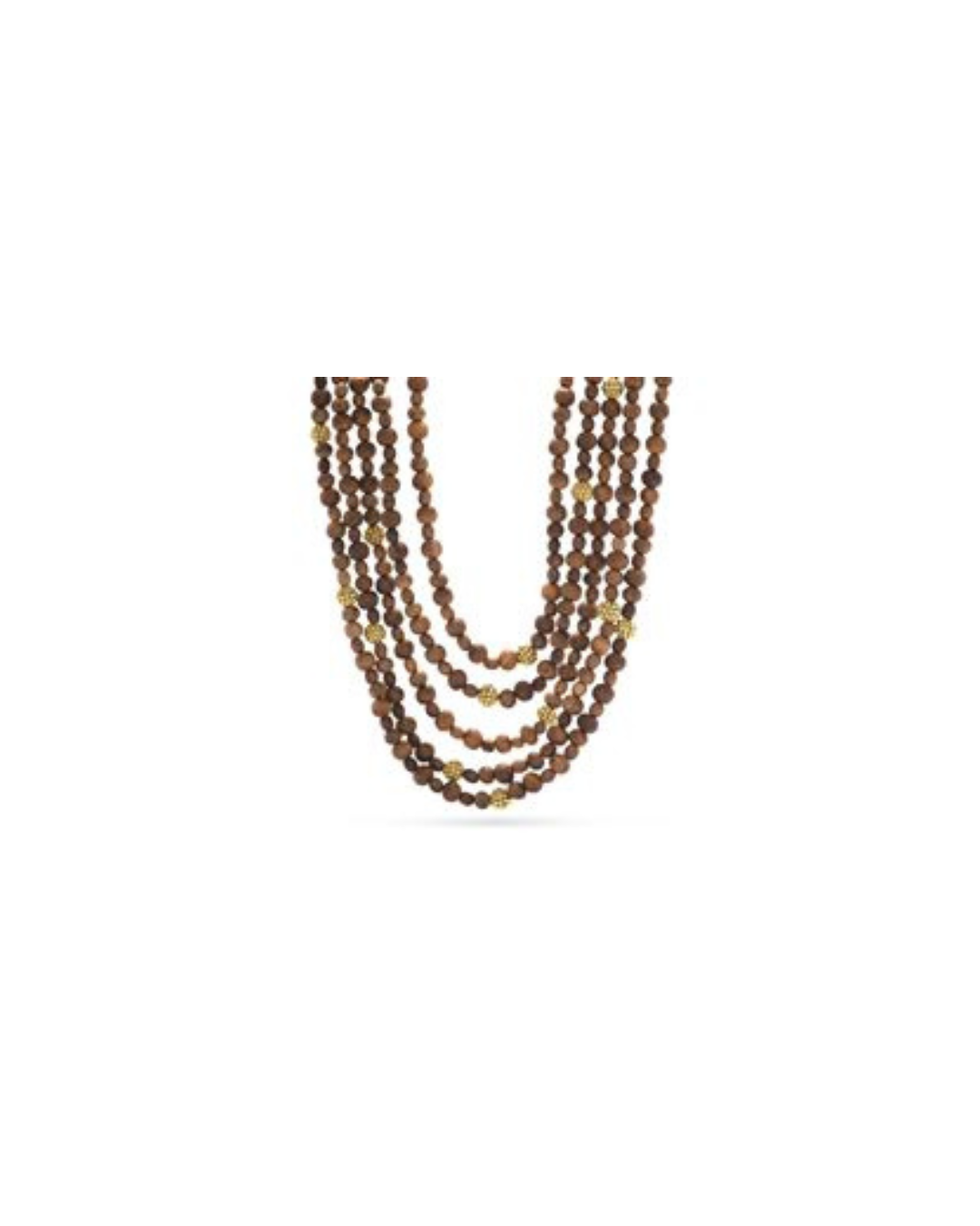 Berry Beads 5-Strand Necklace, Teak