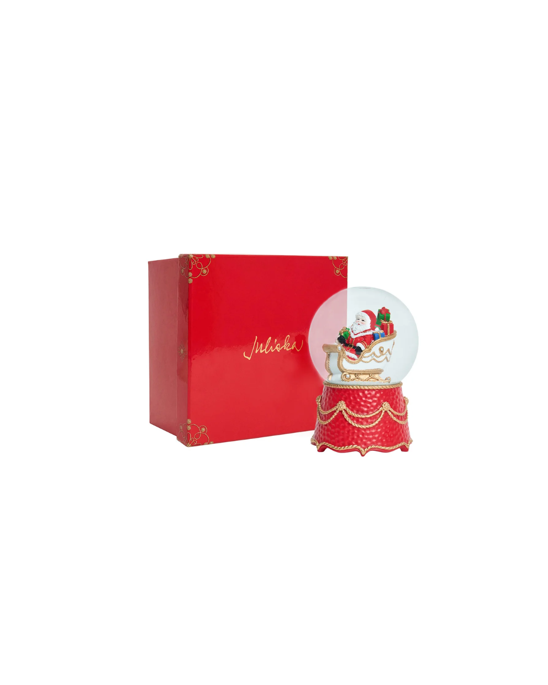 North Pole Santa in Sleigh Snow Globe