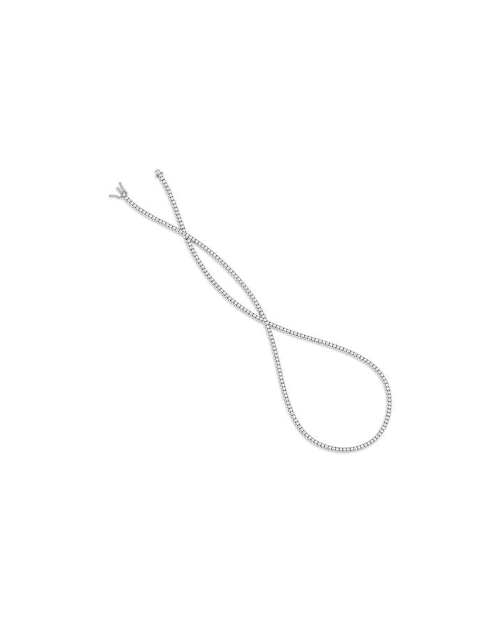 14KW Straight Line Tennis Necklace, 3.0cts