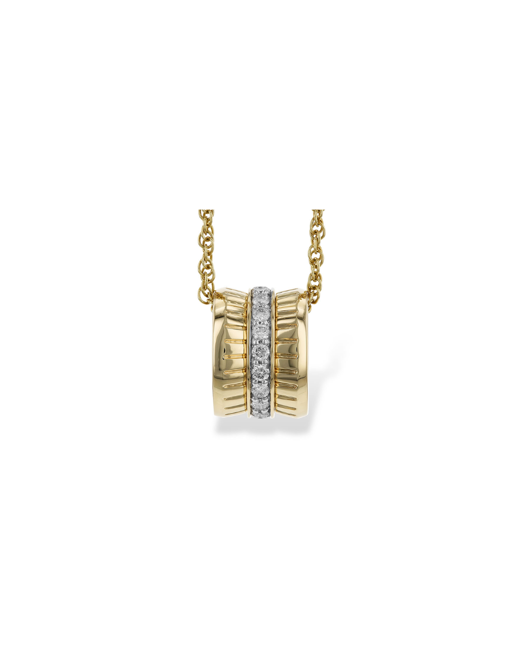 14KY Diamond Barrel Necklace