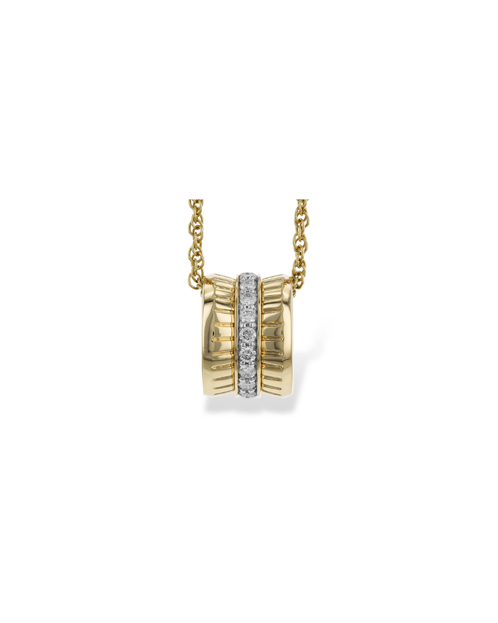 14KY Diamond Barrel Necklace