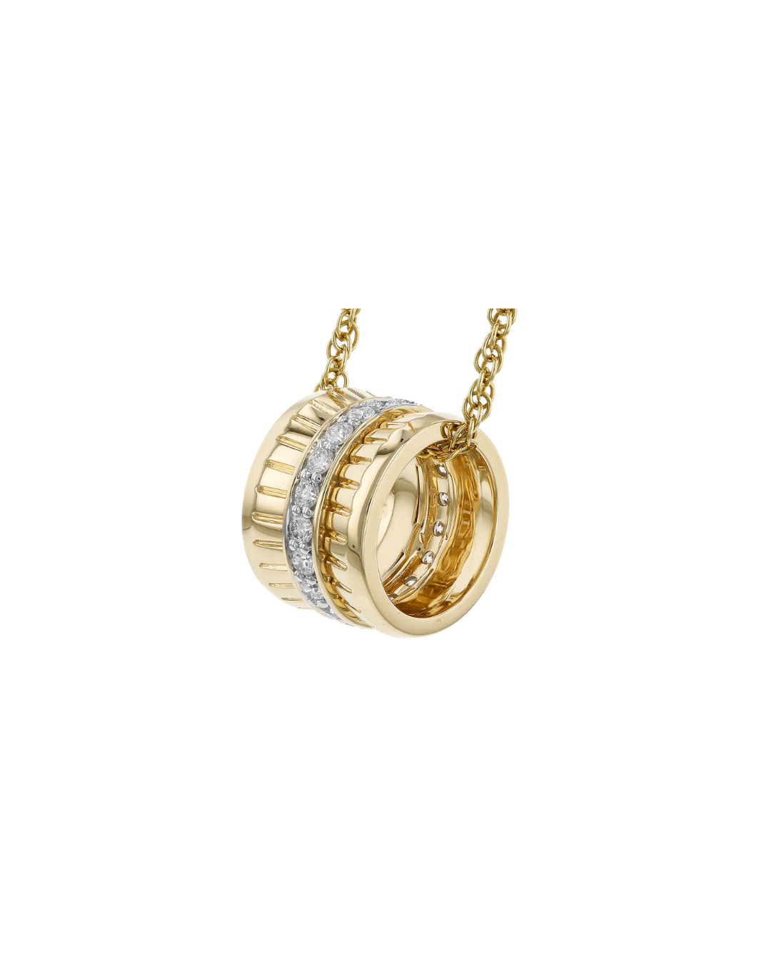 14KY Diamond Barrel Necklace