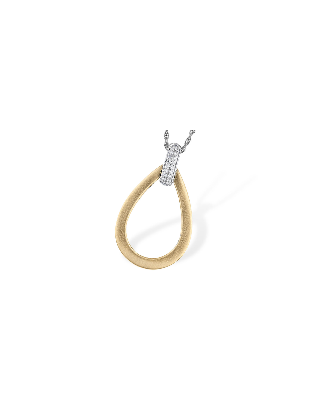 14KYW Gold Drop Necklace with Diamonds