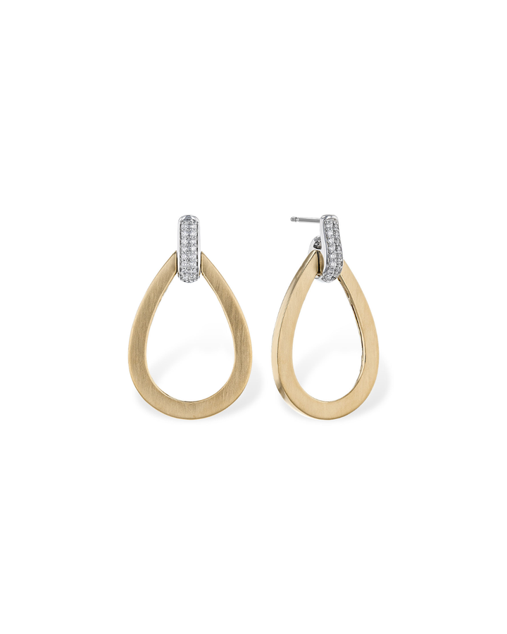 14KYW Gold Drop Earrings with Diamonds