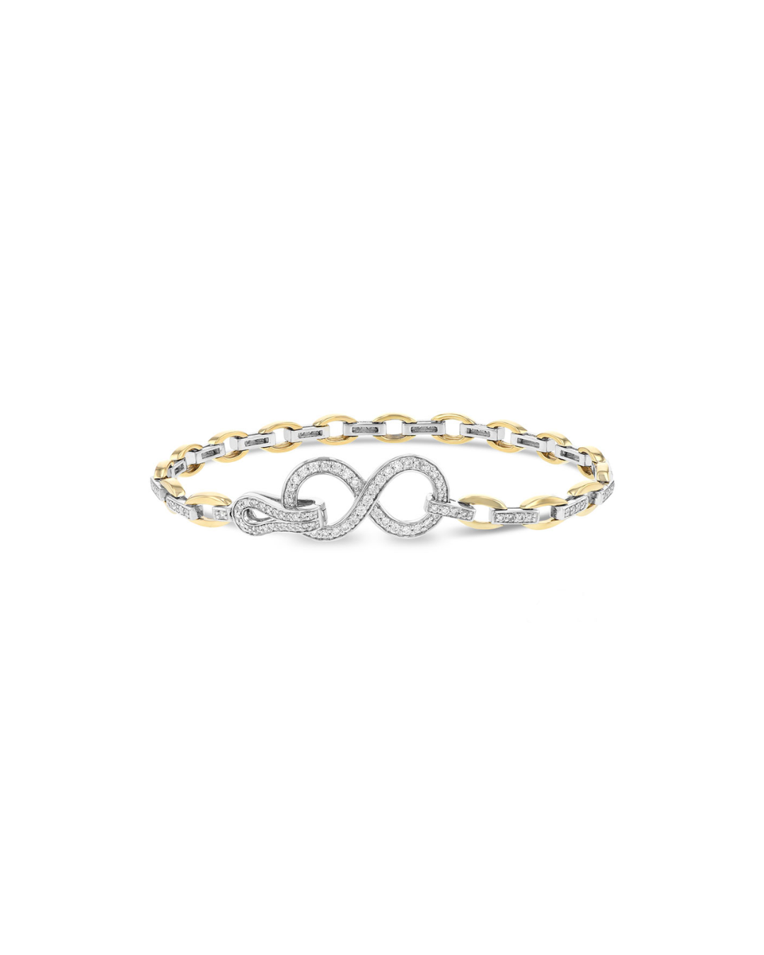 14KYW Diamond Interlocking Infinity Bracelet