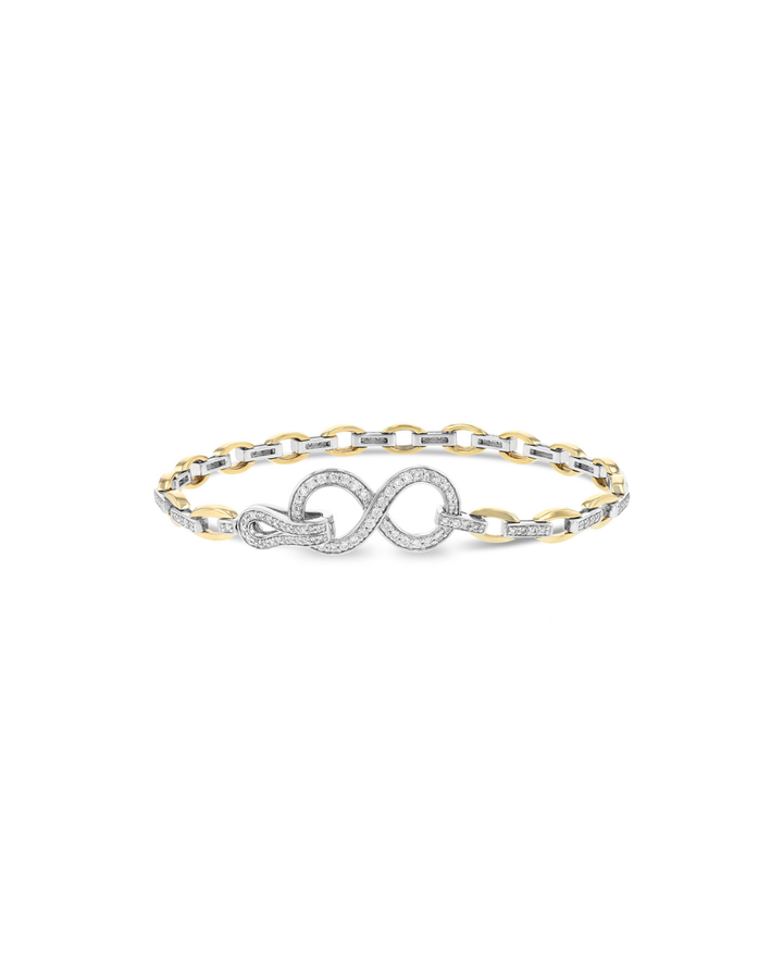 14KYW Diamond Interlocking Infinity Bracelet