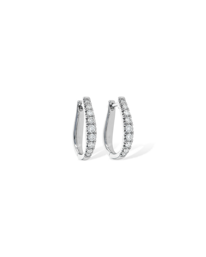 14KW Horseshoes Diamond Hoops