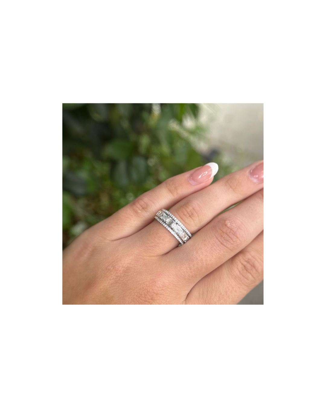 14KW Emerald Cut Diamond Band