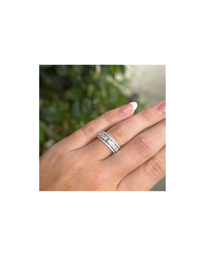 14KW Emerald Cut Diamond Band