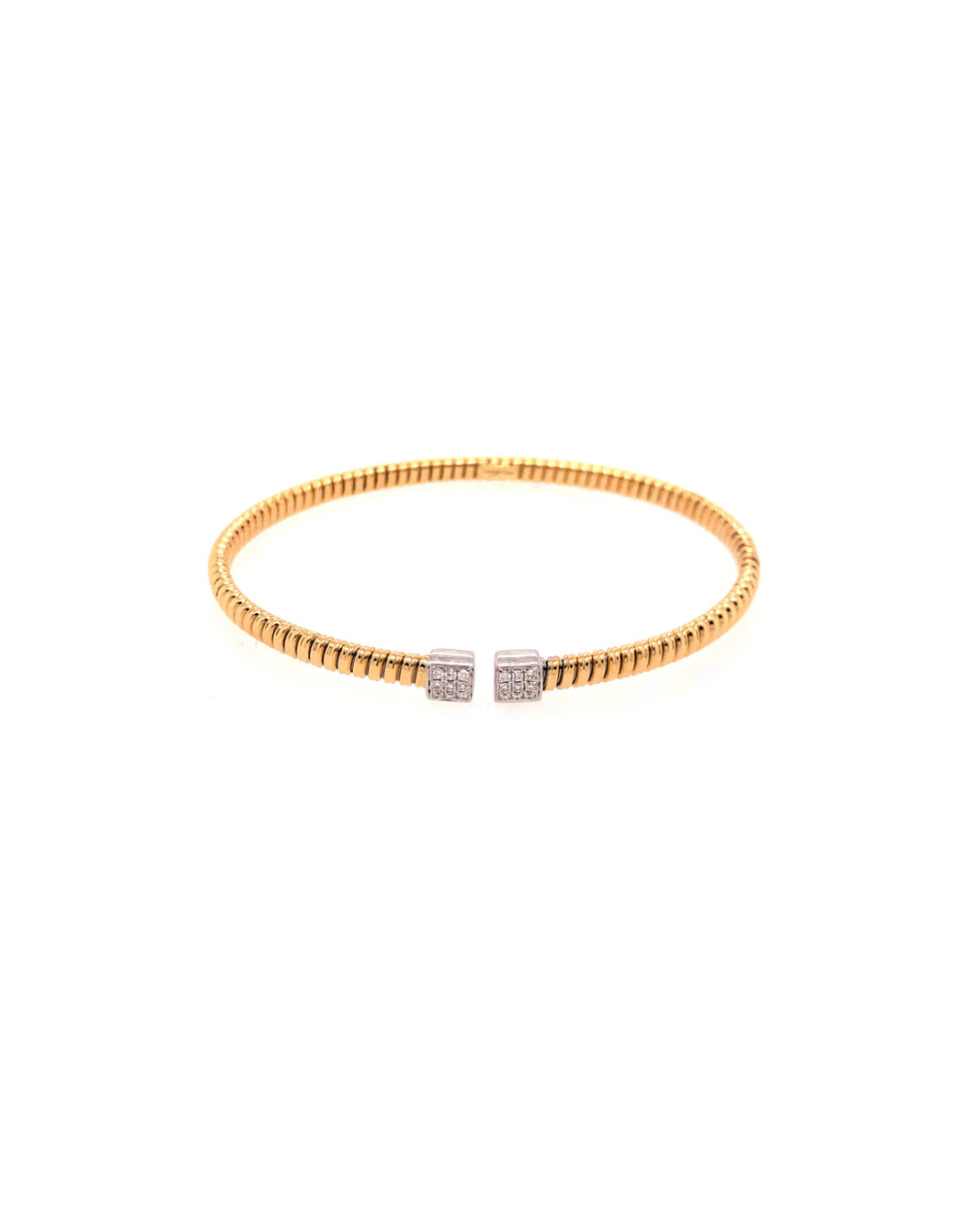 18KWY Open Twisted Bracelet With Diamonds