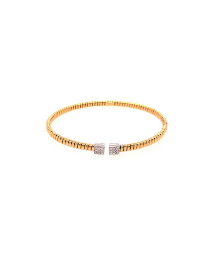 18KWY Open Twisted Bracelet With Diamonds