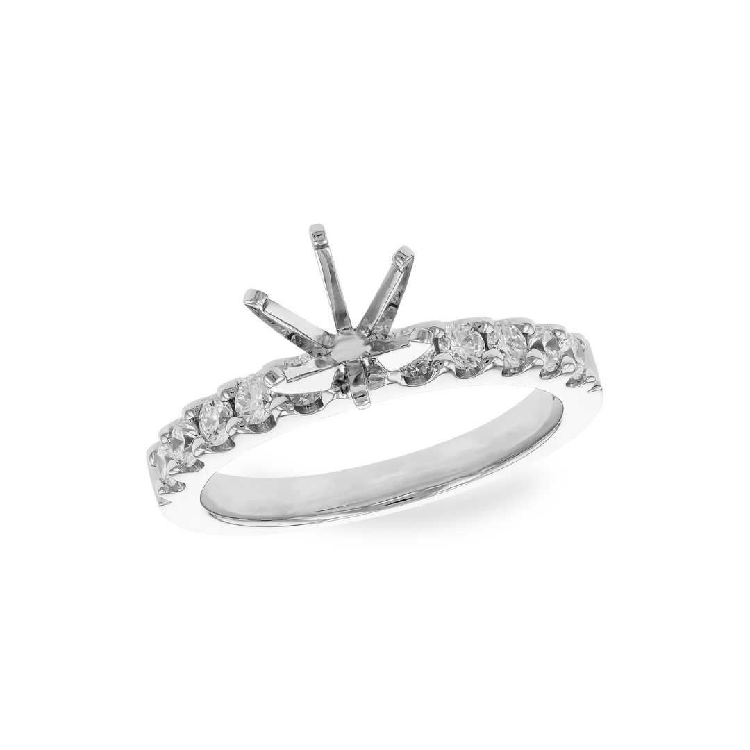 AK 14K WG Diamond Semi Mount, .50ct