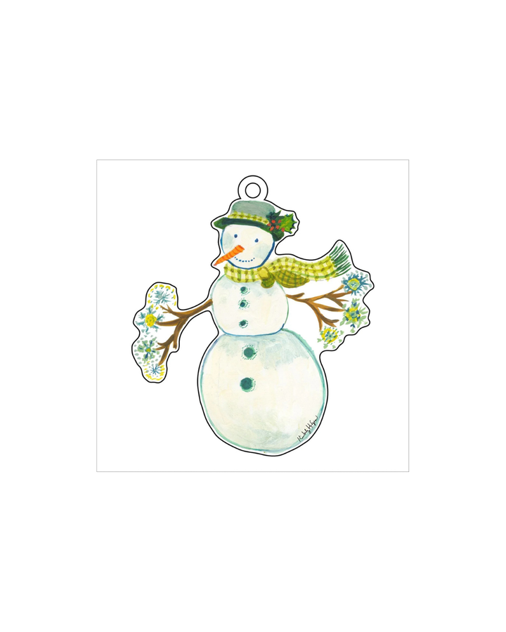 Kimberly Hodge Gingham Snowman Ornament - Small