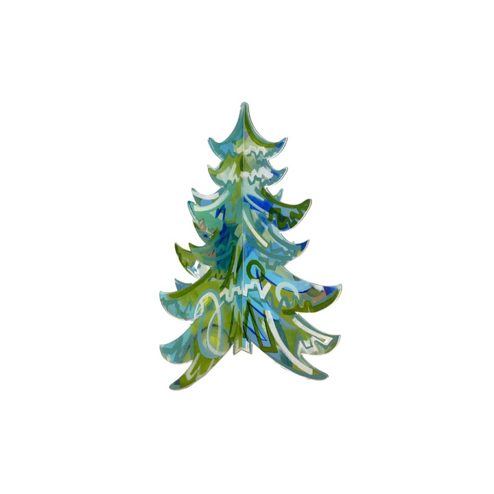 Acrylic Blue and Green Christmas Trees