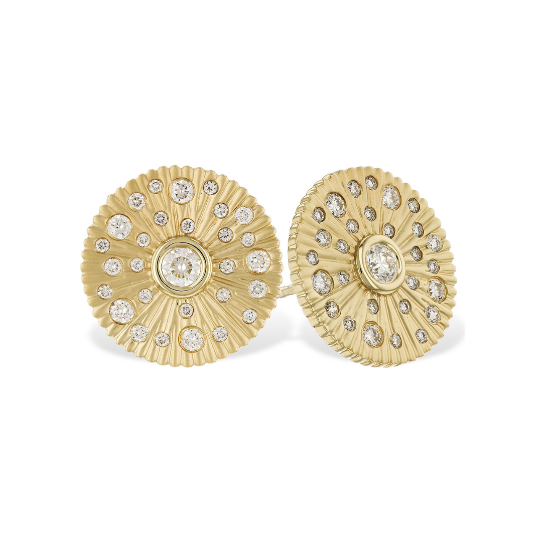 Diamond Burst Disc Earrings