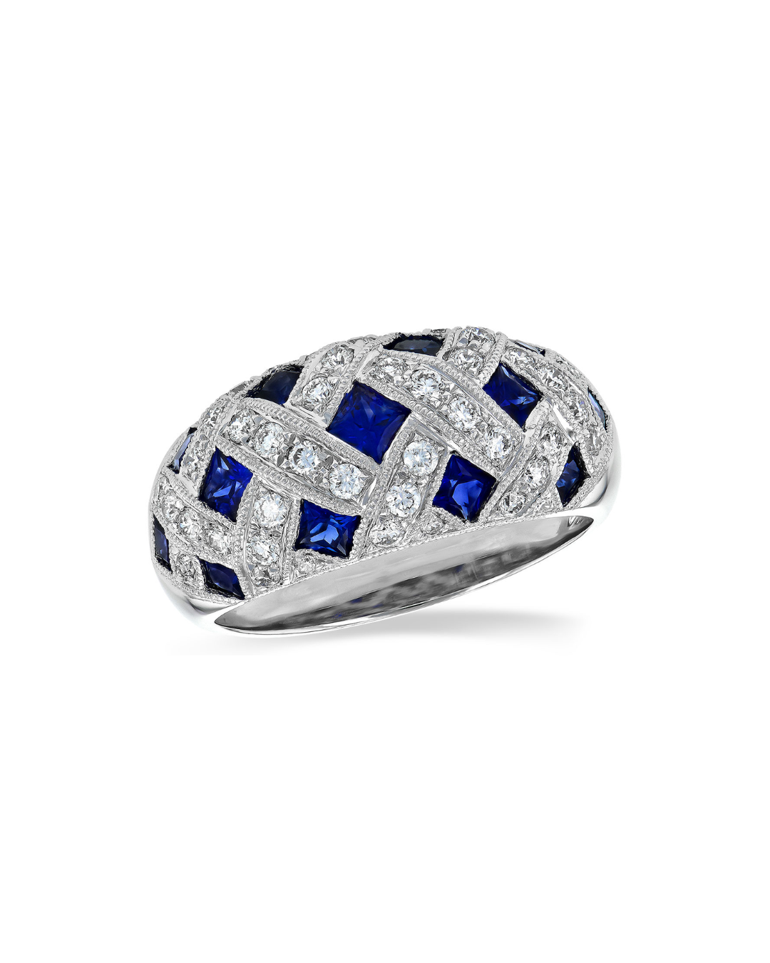 14KY Sapphire and Diamond Weave Bracelet
