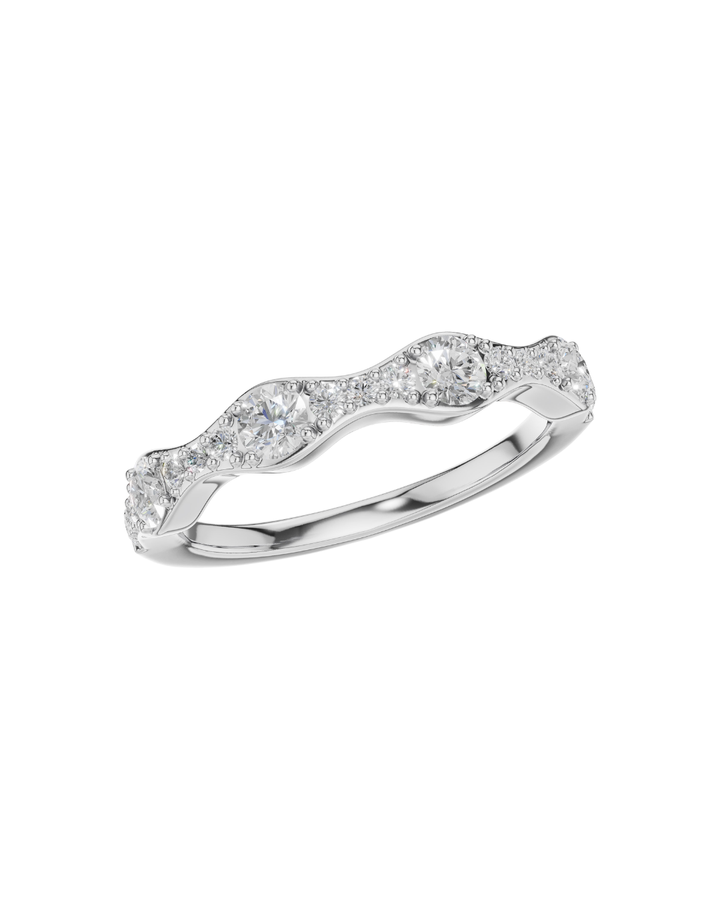 14KW Scalloped Diamond Band