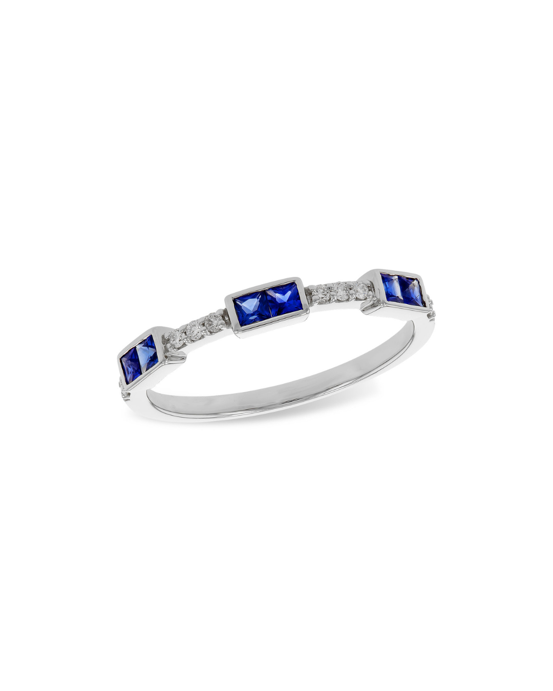14KW Sapphire and Diamond Wedding Band