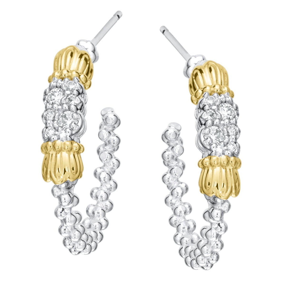 VAHAN Hoop, 0.18CT 14KT Yellow Gold & Sterling Silver 20MM