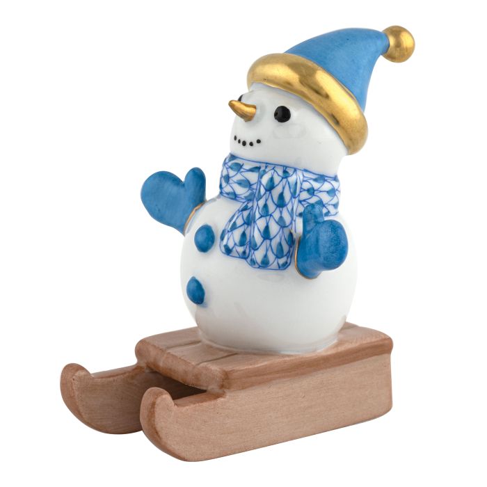 Herend Sledding Snowman