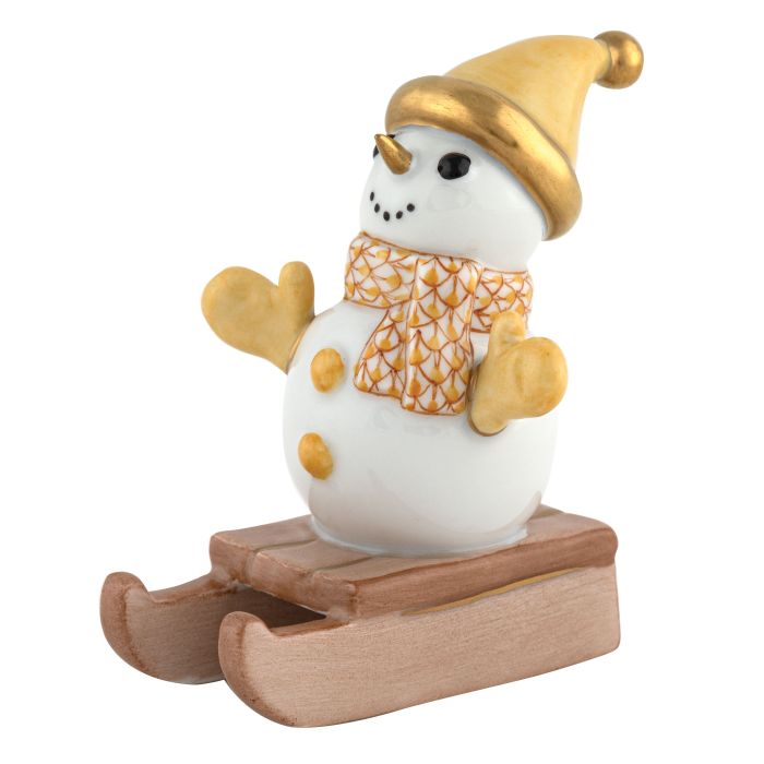 Herend Sledding Snowman