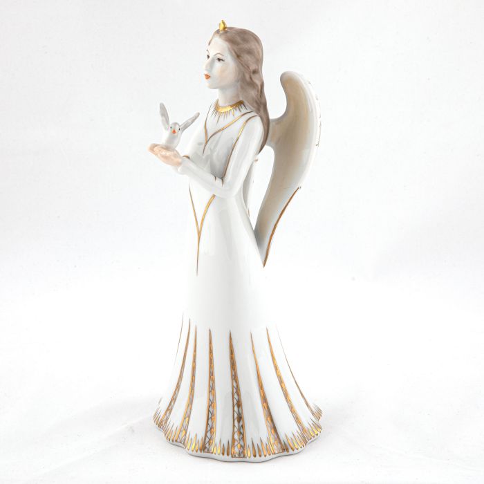 Herend Angel with Dove, Gold
