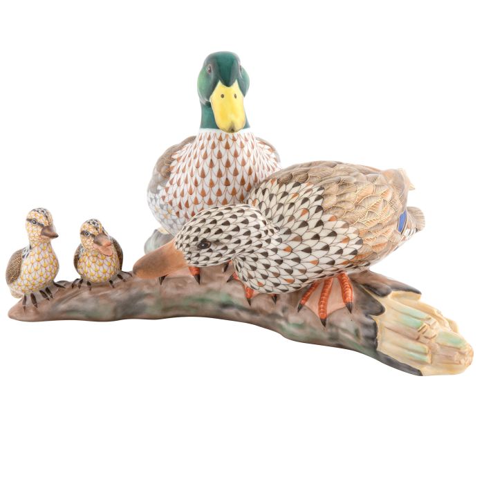 Herend Mallard Duck Family, Multicolor