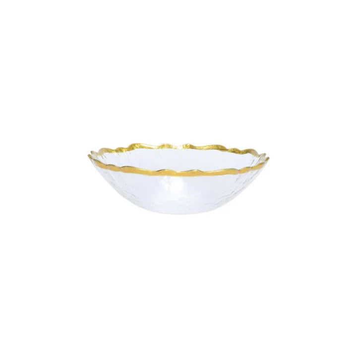 Vietri Viva Baroque Glass Clear Small Bowl