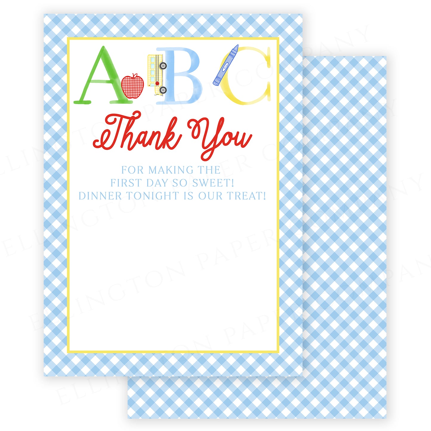 Ellington Paper Company ABC Primary Colors 5x7 Gift Card Holder