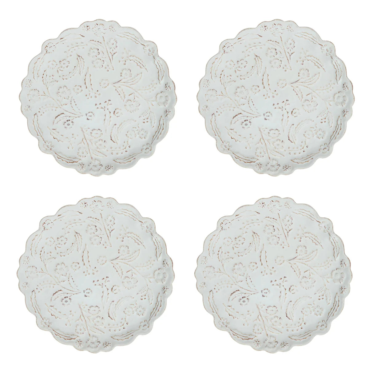 Juliska Berry & Thread Thistle Cocktail Plate S/4 - Whitewash
