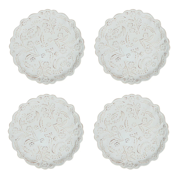 Juliska Berry & Thread Thistle Cocktail Plate S/4 - Whitewash