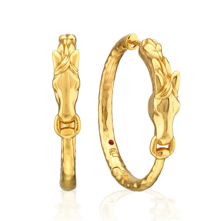 Capucine de Wulf Equestrian Horsehead Hoop Earrings, Gold