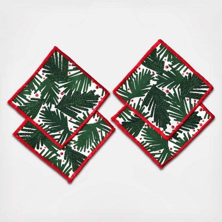 Balsam and Berry Print Cocktail Napkins, Set of 4