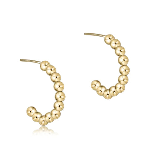 enewton beaded classic 1" post hoop - 3mm Gold