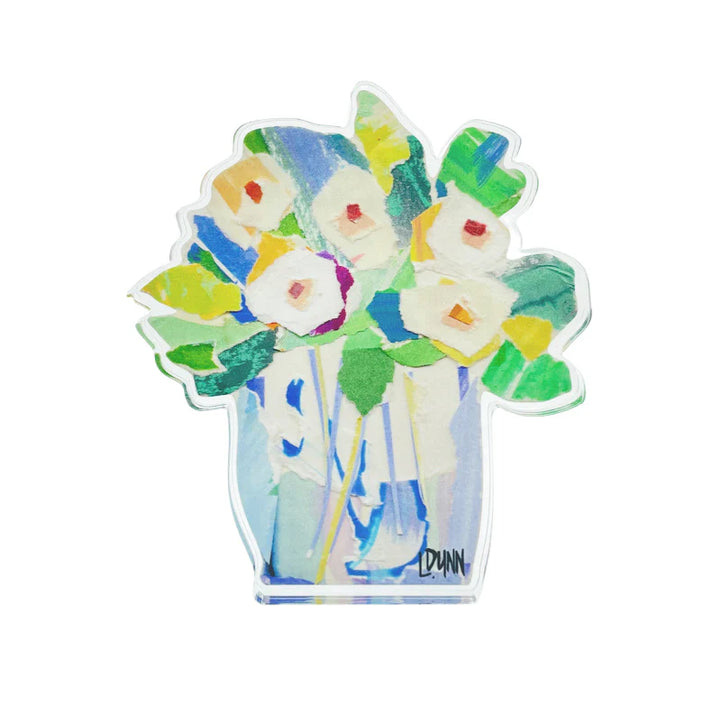 White and Blue Full of Cheer Acrylic Bloom