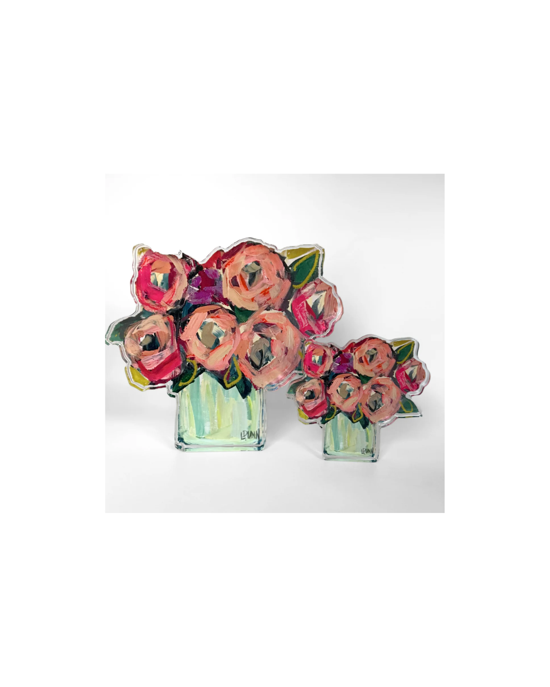 Blush and Blue Acrylic Floral