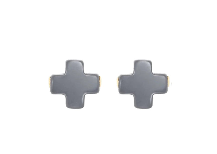 enewton SIGNATURE CROSS STUD - CHARCOAL