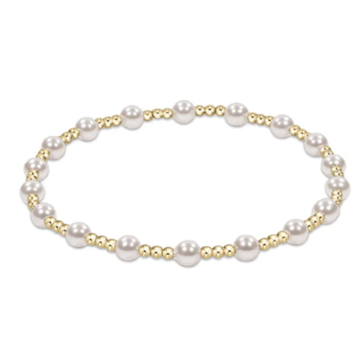 enewton Classic Sincerity Pattern 4mm Bead Bracelet - Pearl