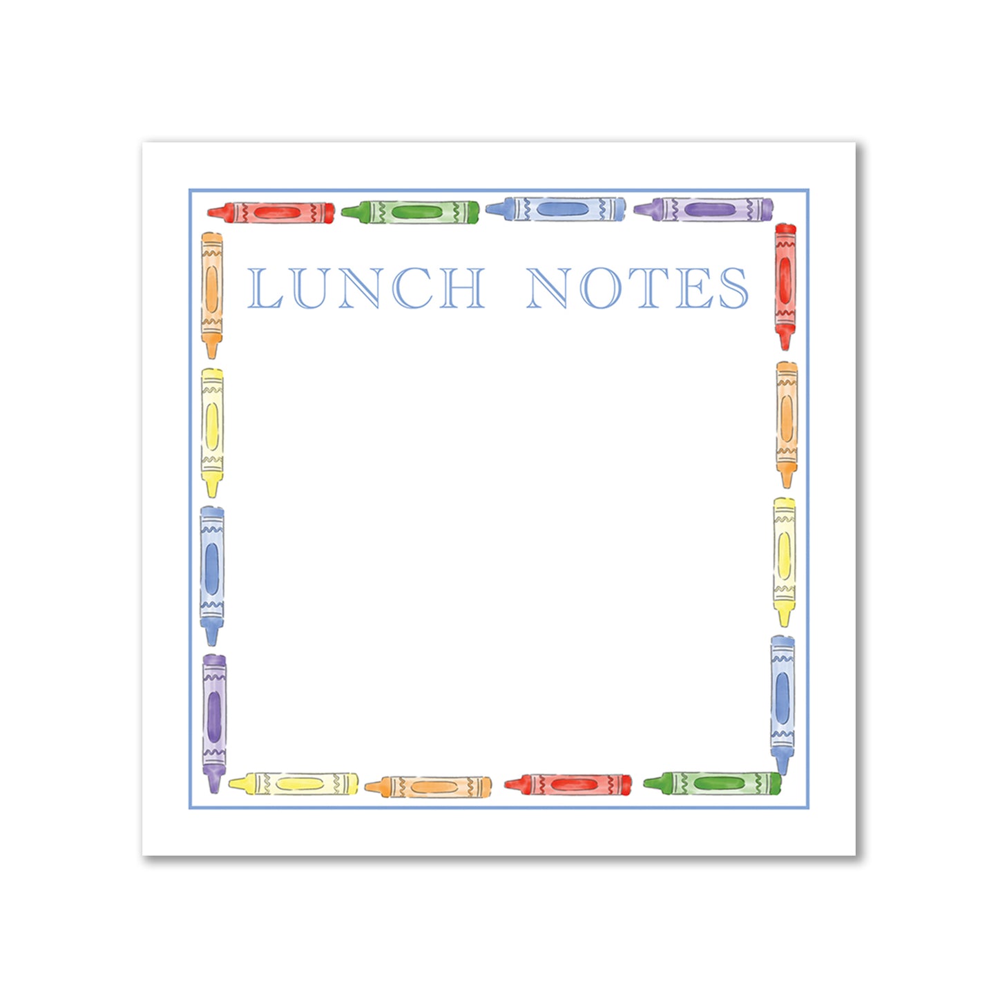 Ellington Paper Company "Lunch Notes" 100 Sheet Notepad, Crayons Block