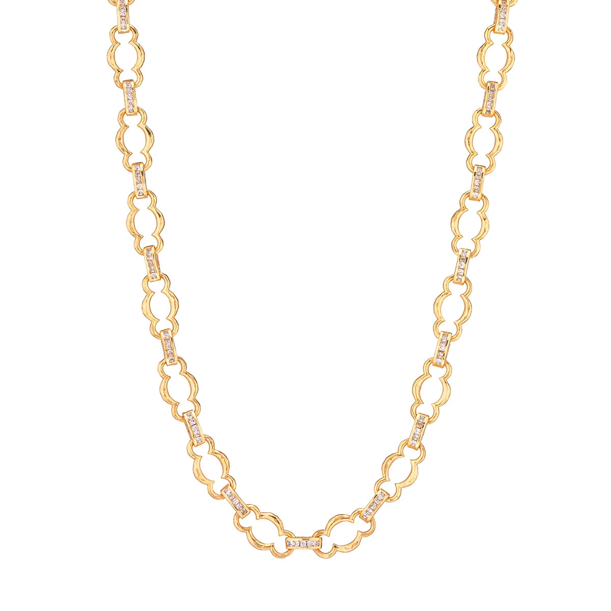 Capucine de Wulf Maharani Petite Chain Necklace, Clear Cubic Zirconia