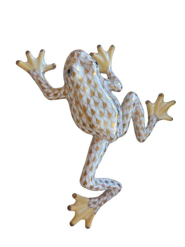 Herend Reaching Frog, Gold