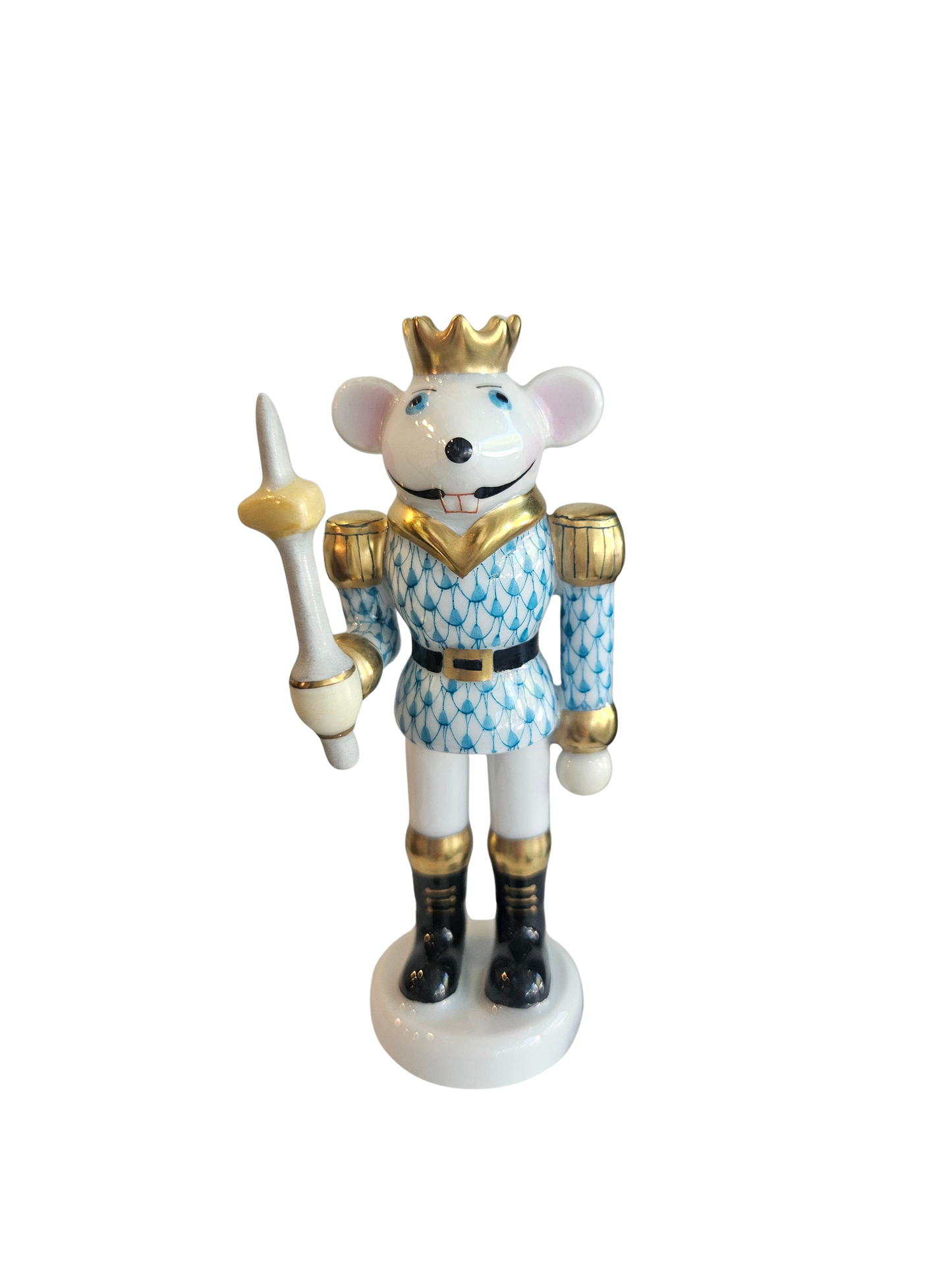 Herend Mouse with Heart Cheese, Turquoise