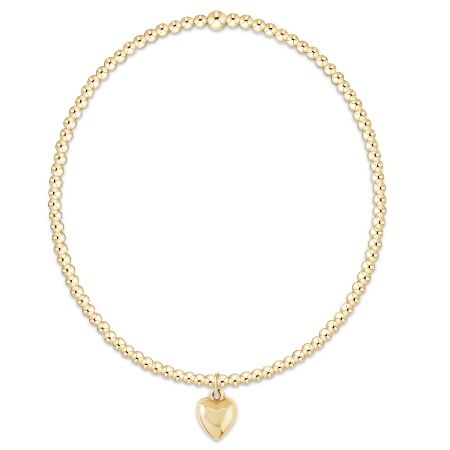 Enewton egirl Classic Gold 2mm Bracelet - Love Plush Small Gold Charm