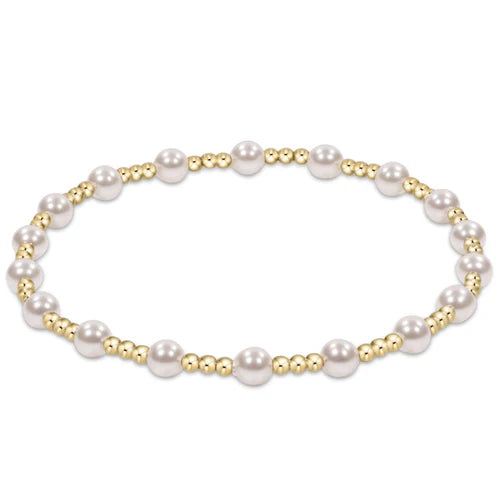 enewton egirl classic sincerity pattern 4mm bead bracelet- pearl