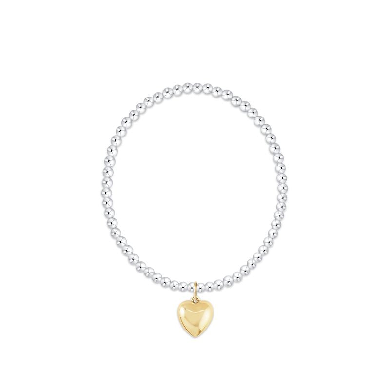 Enewton Classic Mixed Metal 3mm Bracelet - Love Plush Gold Charm