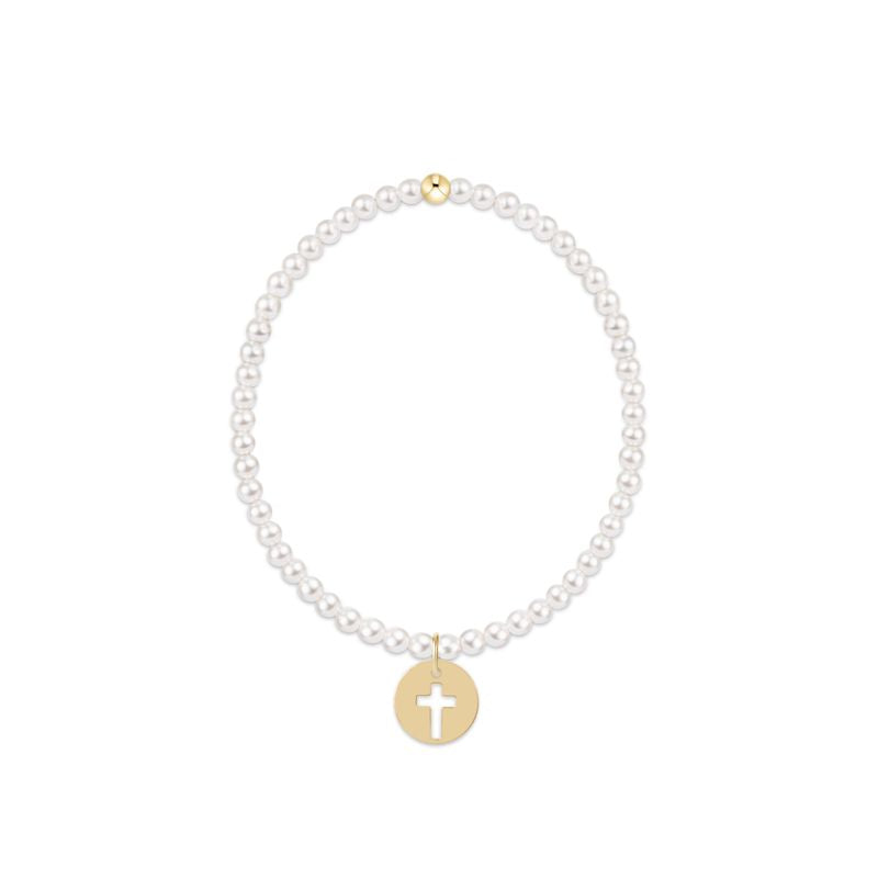 Enewton Classic Pearl 3mm Bracelet - Blessed Gold Disc