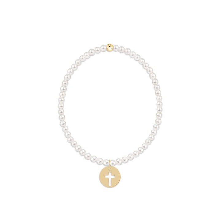 Enewton Classic Pearl 3mm Bracelet - Blessed Gold Disc