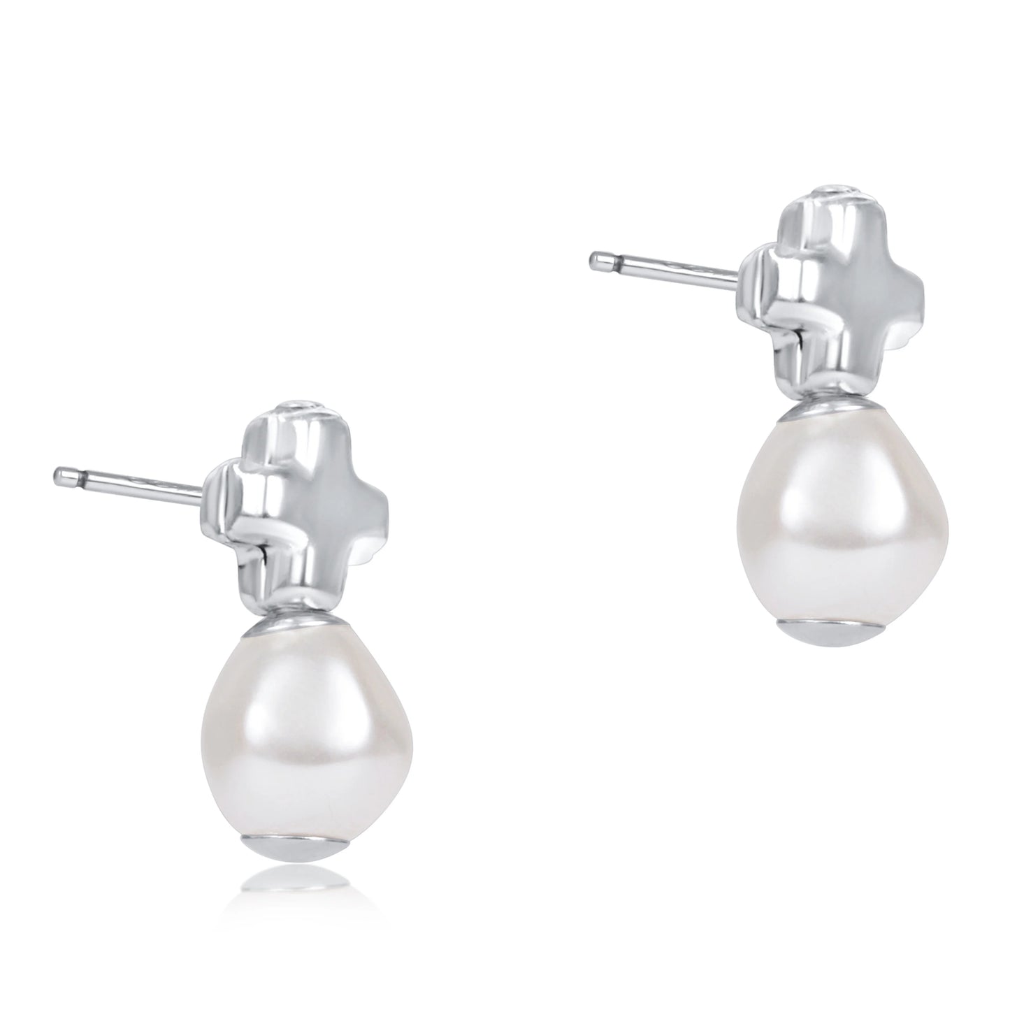Enewton Signature Cross Sterling Stud - Classic Pearl