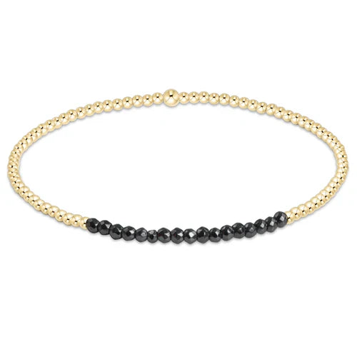 Gold Bliss 2mm Bead/Faceted Hematite Bracelet