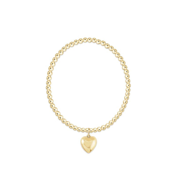 Enewton Classic Gold 3mm Bracelet - Love Plush Gold Charm